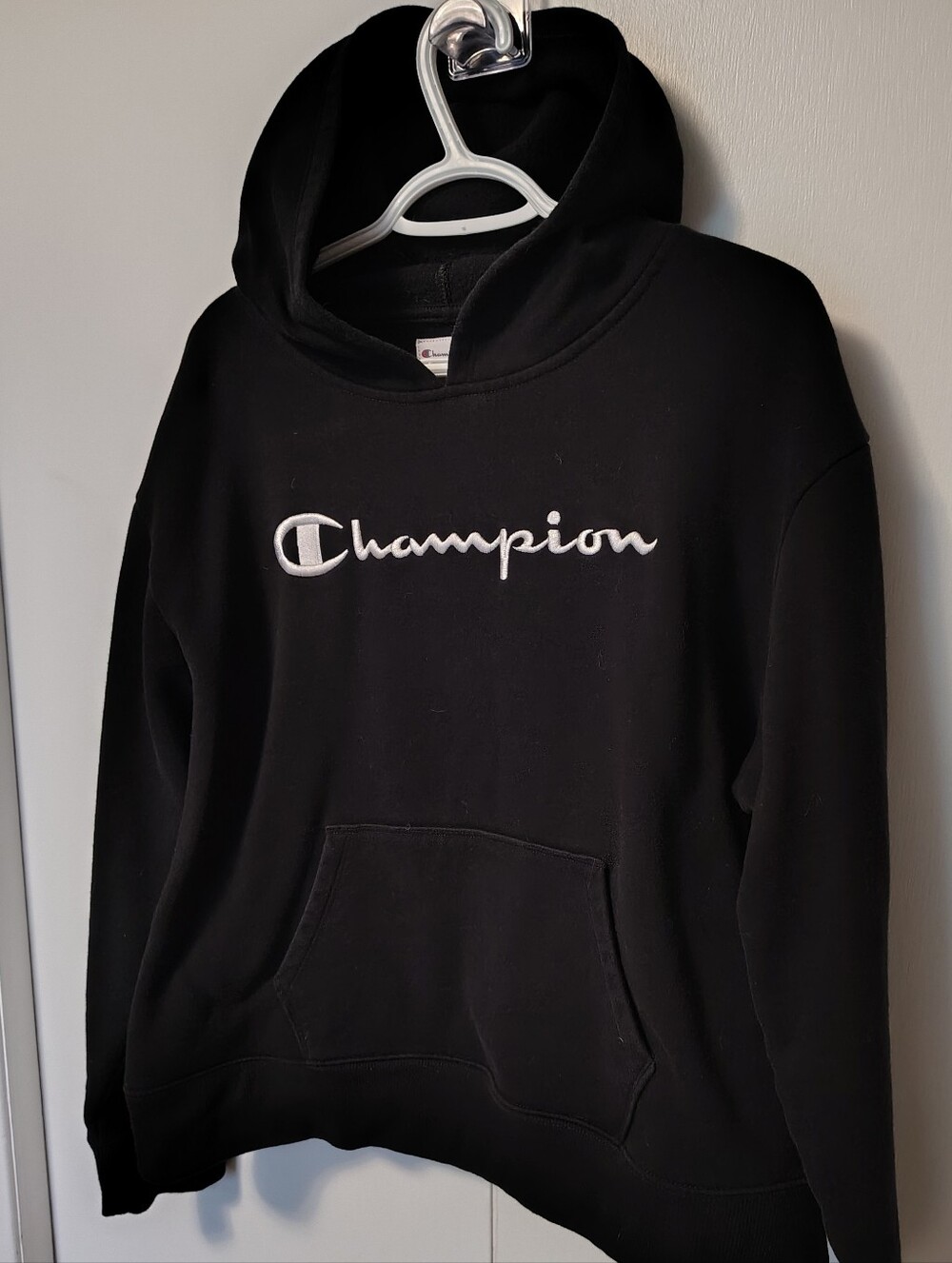 CHAMPION Women's Cotton Blend Black Hoodie Sweatshirt